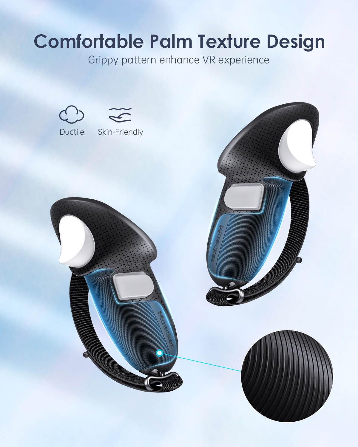 MaeckerVR Controller Grips with Battery Door for Meta Quest 3S/Quest 3 - MaeckerVR