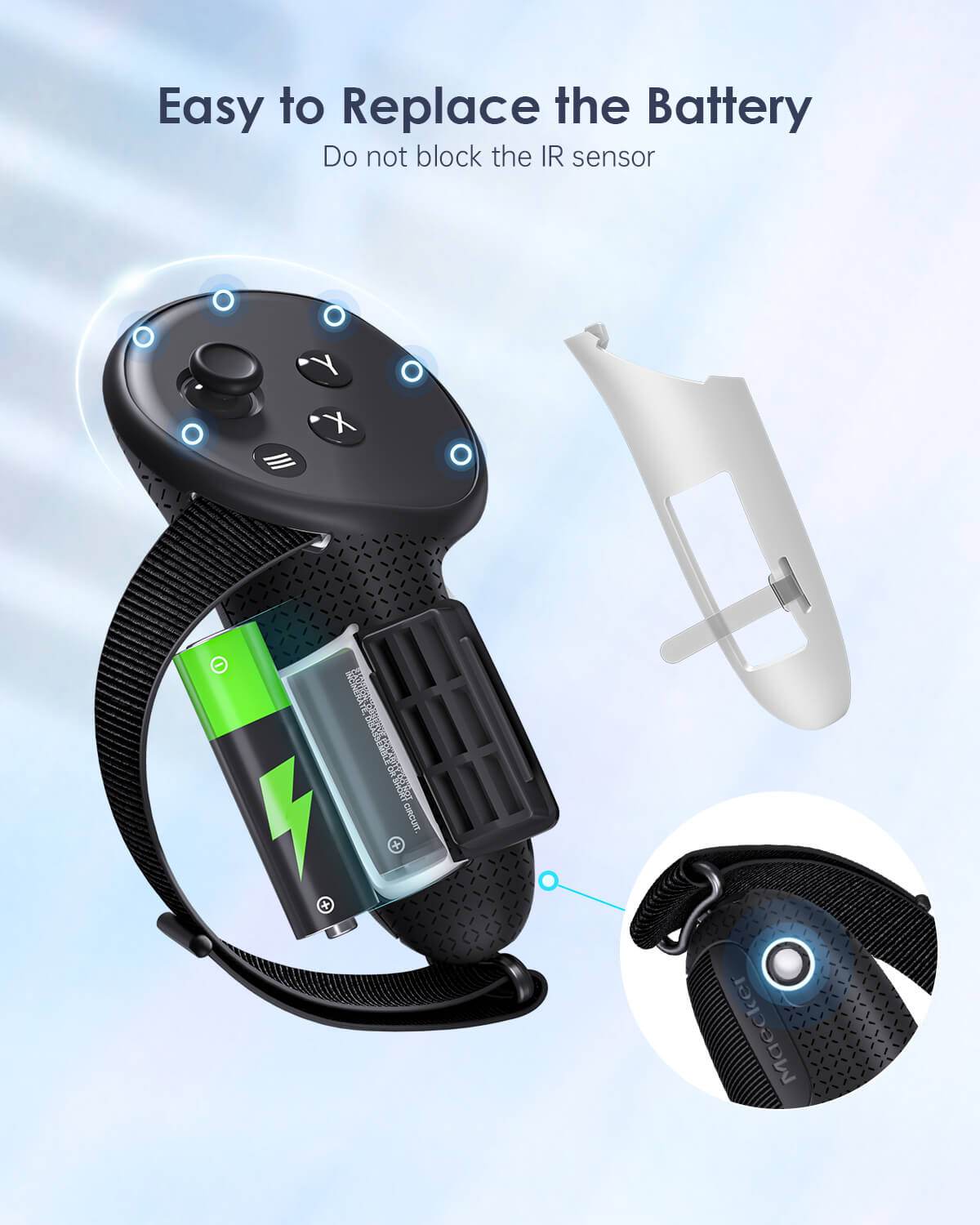 MaeckerVR Controller Grips with Battery Door for Meta Quest 3S/Quest 3 - MaeckerVR