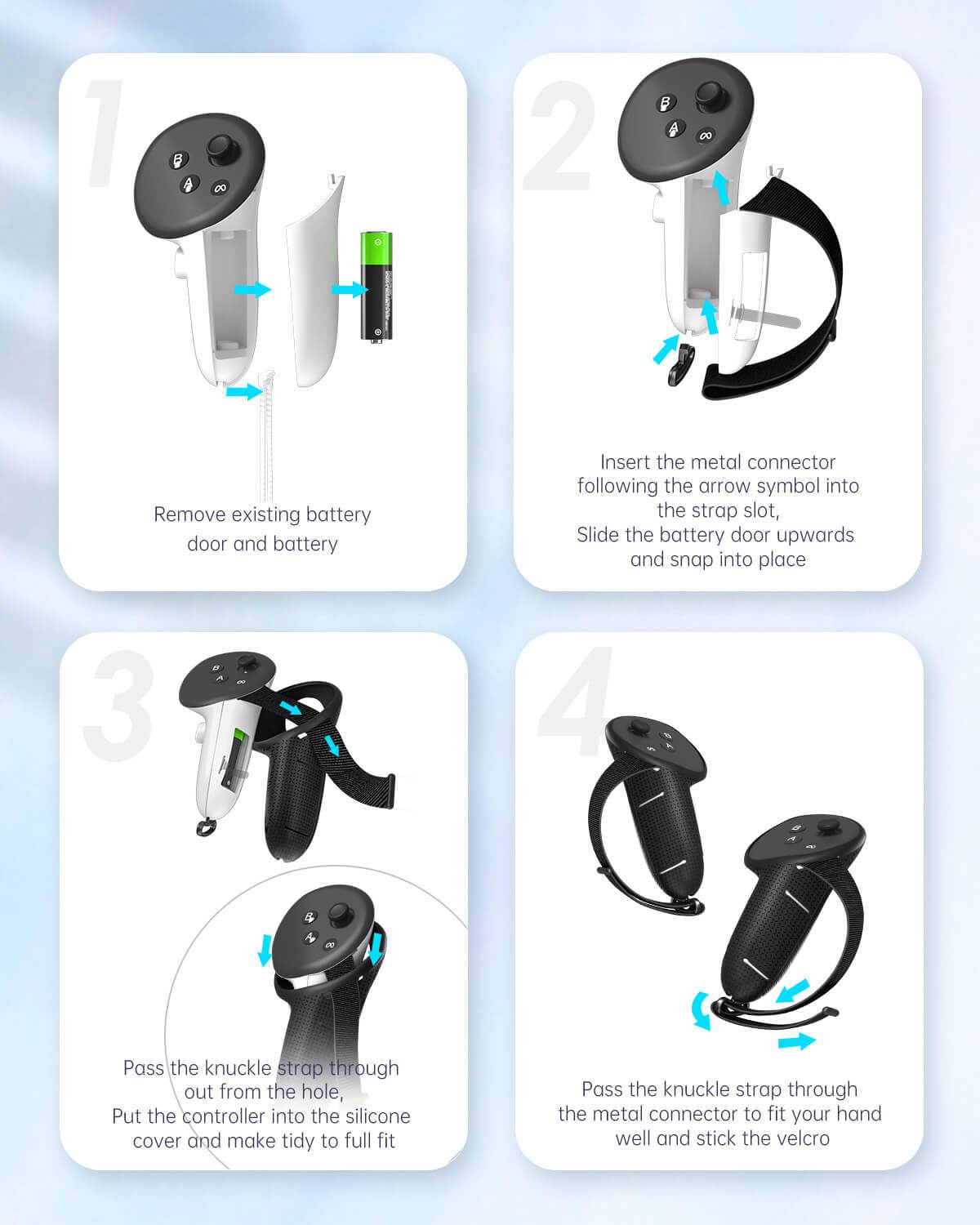 MaeckerVR Controller Grips with Battery Door for Meta Quest 3S/Quest 3 - MaeckerVR