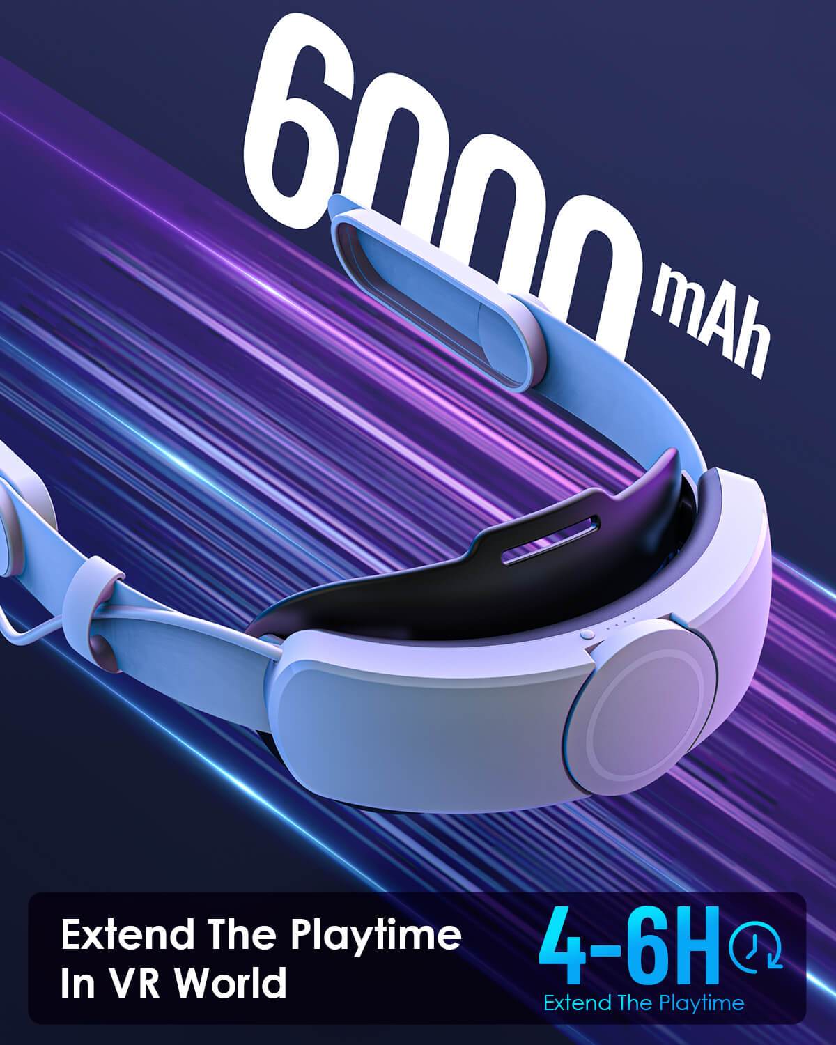 MaeckerVR Elite Head Strap with 6000mAh Battery for Meta Quest 2 - MaeckerVR