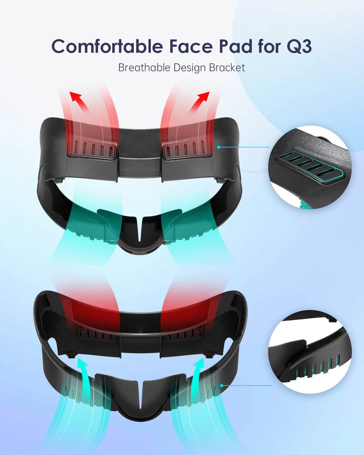MaeckerVR PU-Leather Face Cover for Meta Quest 3 - MaeckerVR