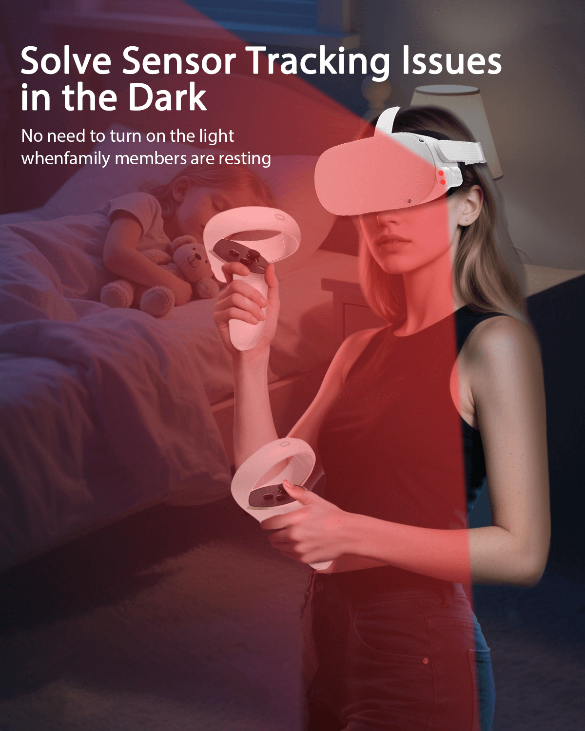 infrared light for improved VR headset tracking accuracy in low-light conditions