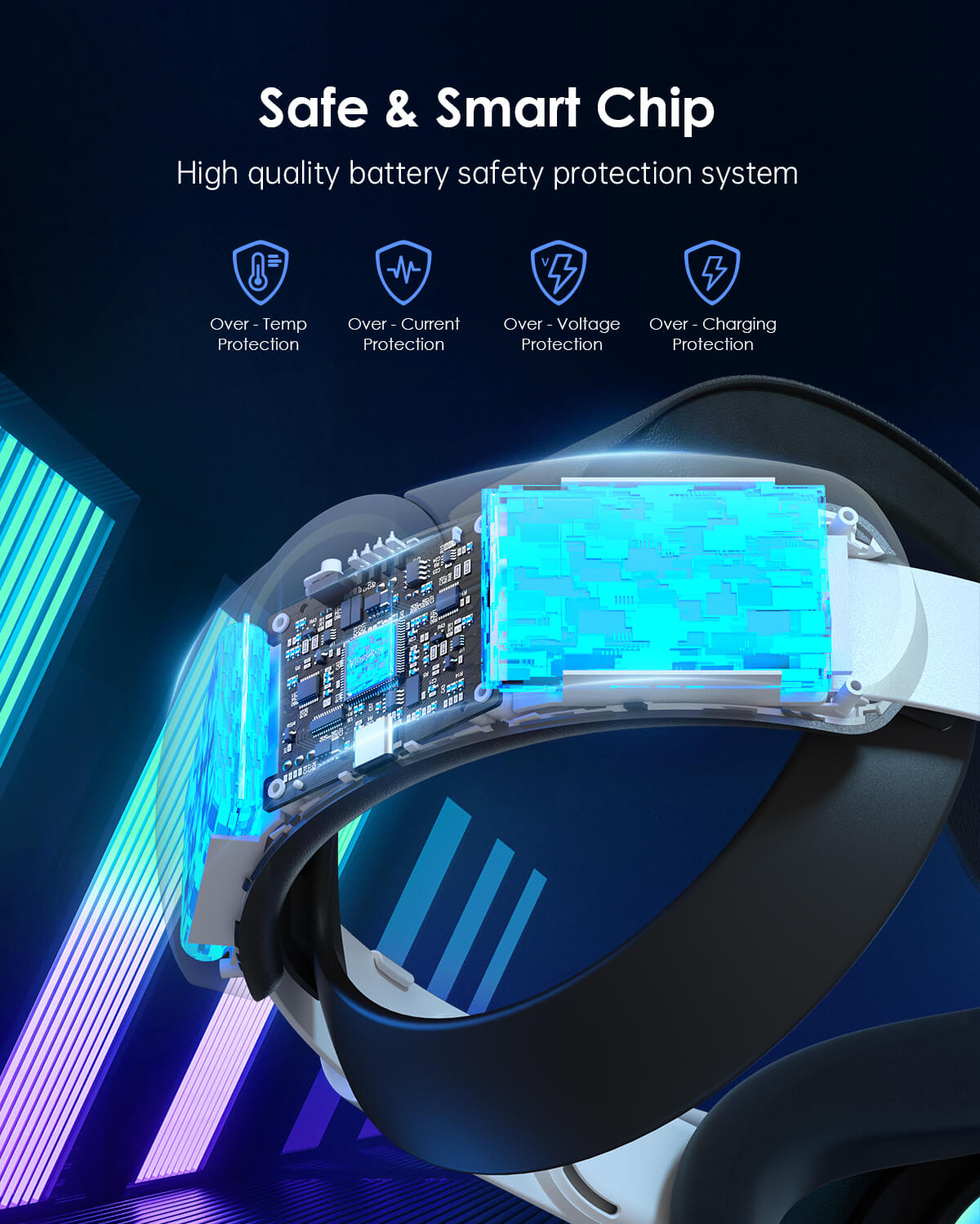 MaeckerVR 8000mAh Battery Head Strap - For Meta Quest 3 & 3S