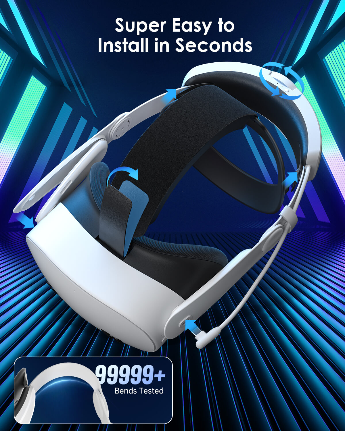 MaeckerVR 8000mAh Battery Head Strap - For Meta Quest 3 & 3S