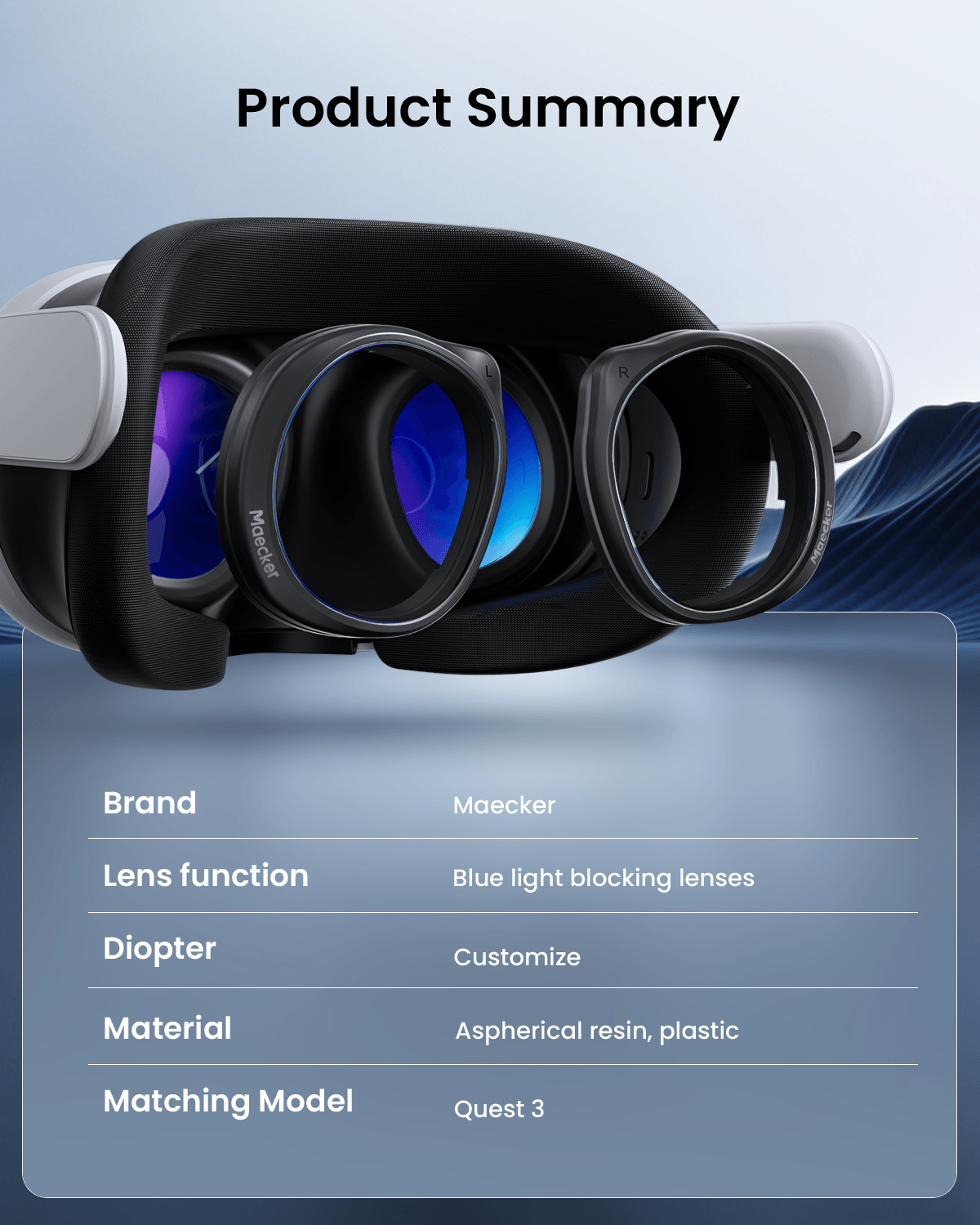 Quest 3 Prescription Lenses (Black)