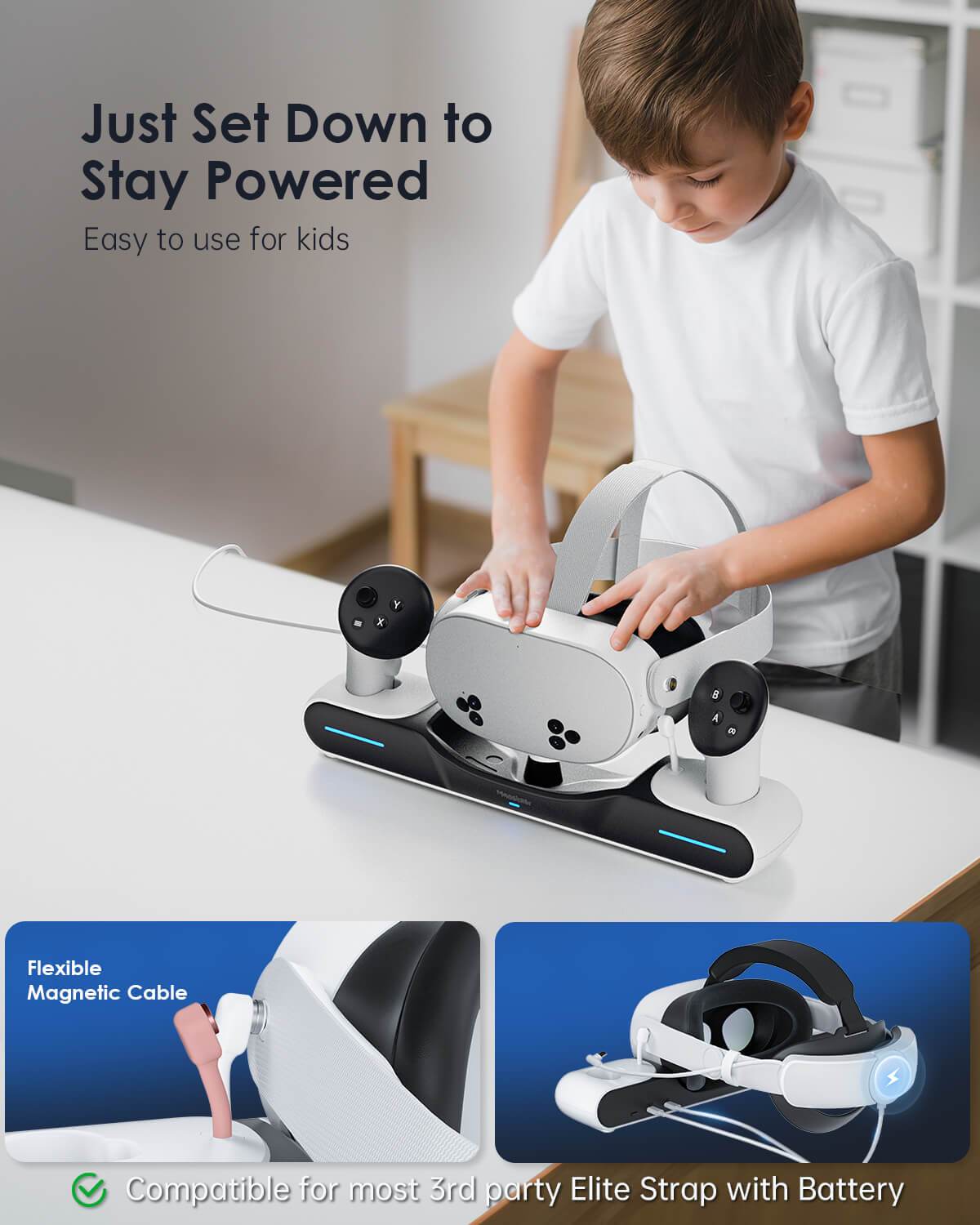 MaeckerVR Charging Dock with Magnetic Charger for Meta Quest 3S - MaeckerVR