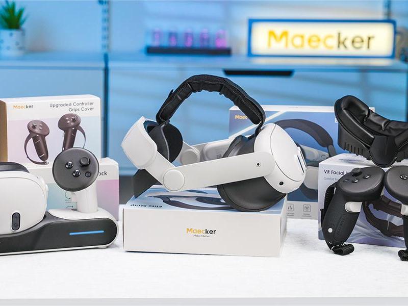 all maecker vr accessories for meta quest are on the desk