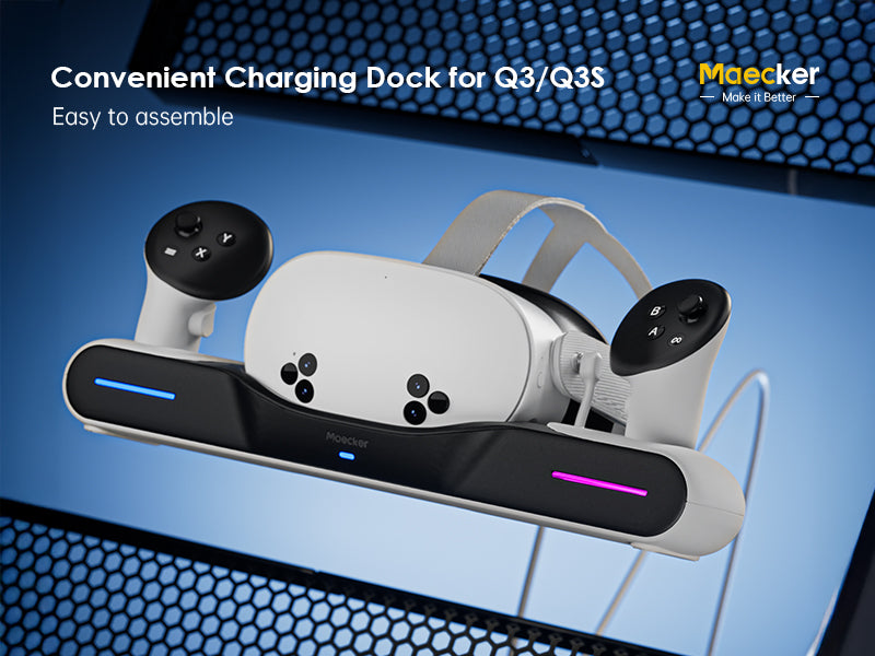 MaeckerVR Charging Station Magnetic Charger for Meta Quest 3/3S