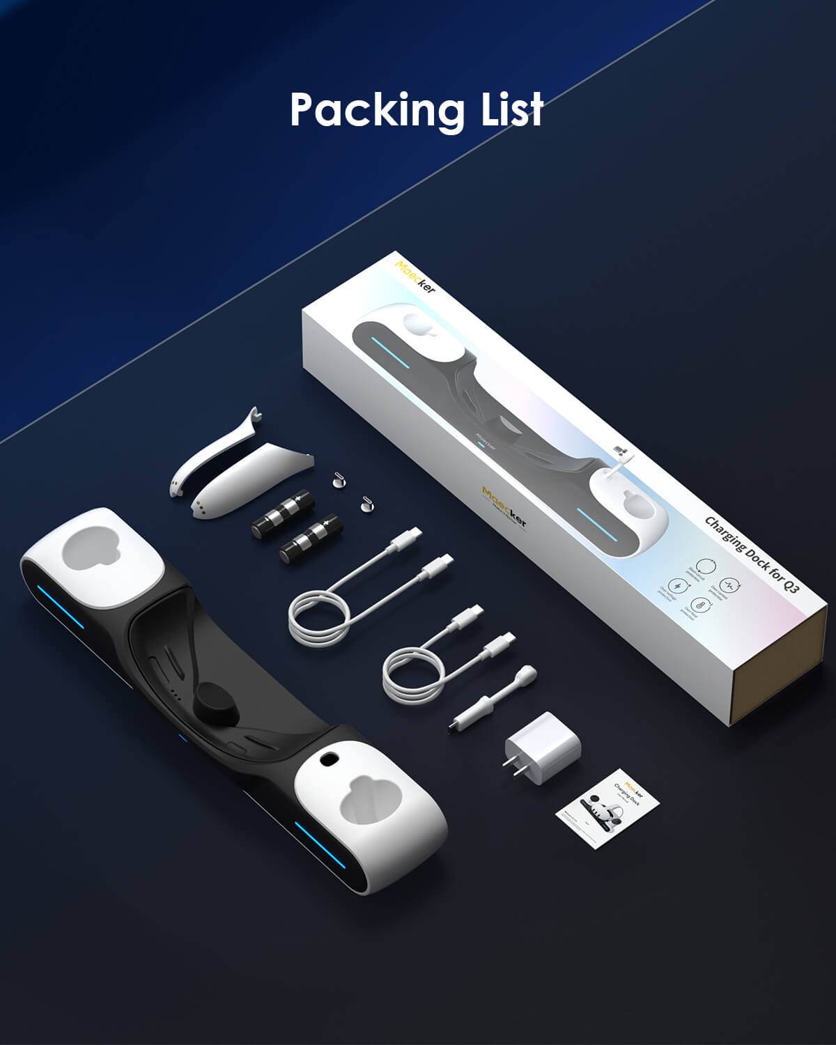 MaeckerVR Charging Station Magnetic Charger for Meta Quest 3